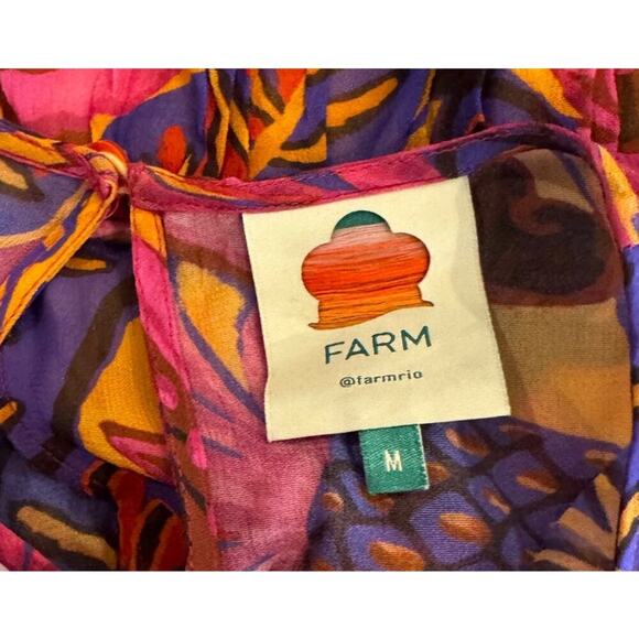 Farm Rio Fruit Dream Long-Sleeve Mini Dress Size Medium - Picture 13 of 16